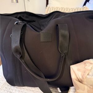 Dagne Dover Black Duffel Bag in Neoprene Large Landon